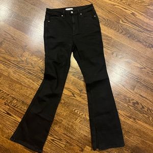 Black flare leg pants.